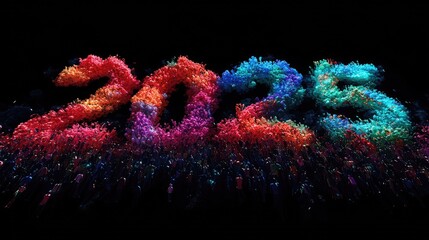 Colorful 2025 New Year Festive Abstract Design