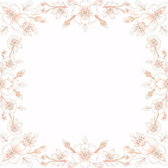 Fototapeta premium All around, a floral decorative pattern in white and pastel pink tones, symmetrical and harmonious, with a soft background in gradient colors between beige and light pink.