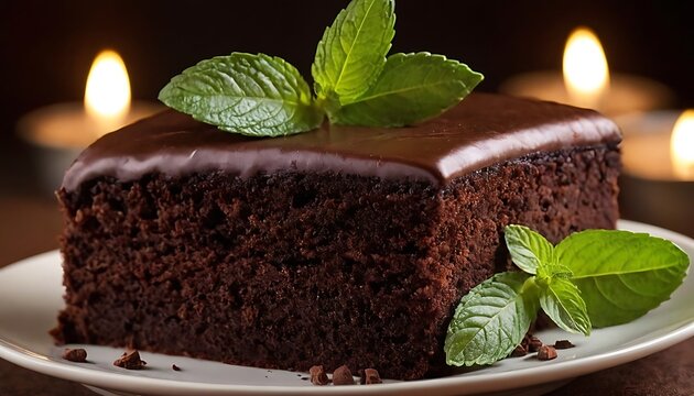 Delicious chocolate cake on table close-up,Chocolate fondant cake with Christmas decorations,pastry, plate, sugar, christmas, decoration, baked, brown, cake, chocolate, closeup, delicious, food, 783