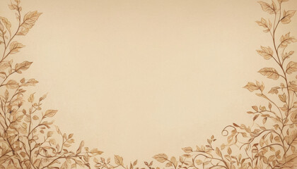 Hand-drawn leafy vines with gradients on a beige background