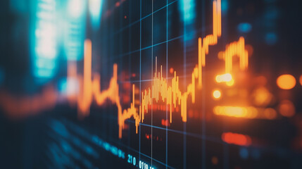 Obraz premium Abstract business Financial charts show a significant increase in profits in the stock market.This is driven by higher interest rates and continued growth. In the innovation world network of financial