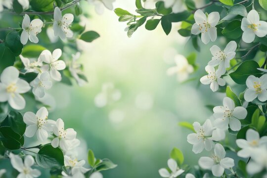 Spring floral frame with lush foliage, perfect for personal announcements or event notifications in an elegant and inviting style