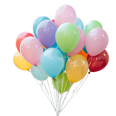 colorful balloons isolated on white bacground png transparent cut out social media post ad high quality web banner poster 

