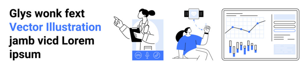 Doctors utilizing advanced medical equipment, a patient undergoing a diagnostic test, and data analytics. Ideal for healthcare branding, medical technology, research, diagnostics, data analysis