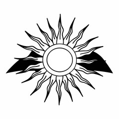 Sun Icon, sun, sun vector line art illustration, abstract sun symbol