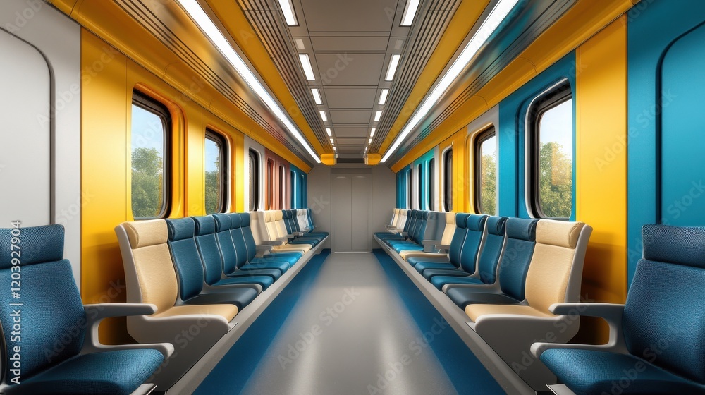 Poster a colorful diagram comparing the durability of materials used in train interiors