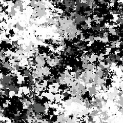 Digital camouflage background, army black, white, and gray color, with a blend of natural colors used for camouflage
