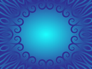 Blue caleidoscope classic gradient flower art pattern of traditional tenun batik ethnic dayak ornament for wallpaper ads background sticker or clothing