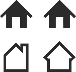 Collection of House Silhouettes – High-Quality Vector Art