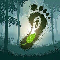 An eco-friendly footprint that symbolises how humans affect sustainability and the environment