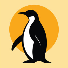 Fototapeta premium Penguin silhouette vector color art
