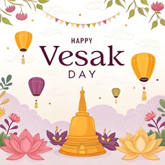 Obraz premium happy vesak day