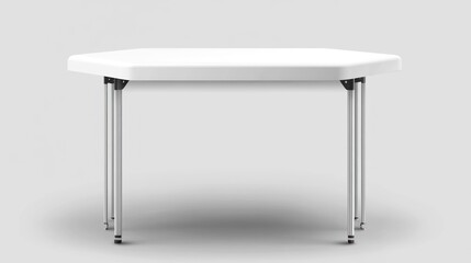 White hexagon folding table studio shot