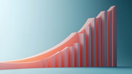 A modern graphic representation of growth, featuring ascending bar charts in a stylish design. Ideal for illustrating success, progress, and financial development in presentations.