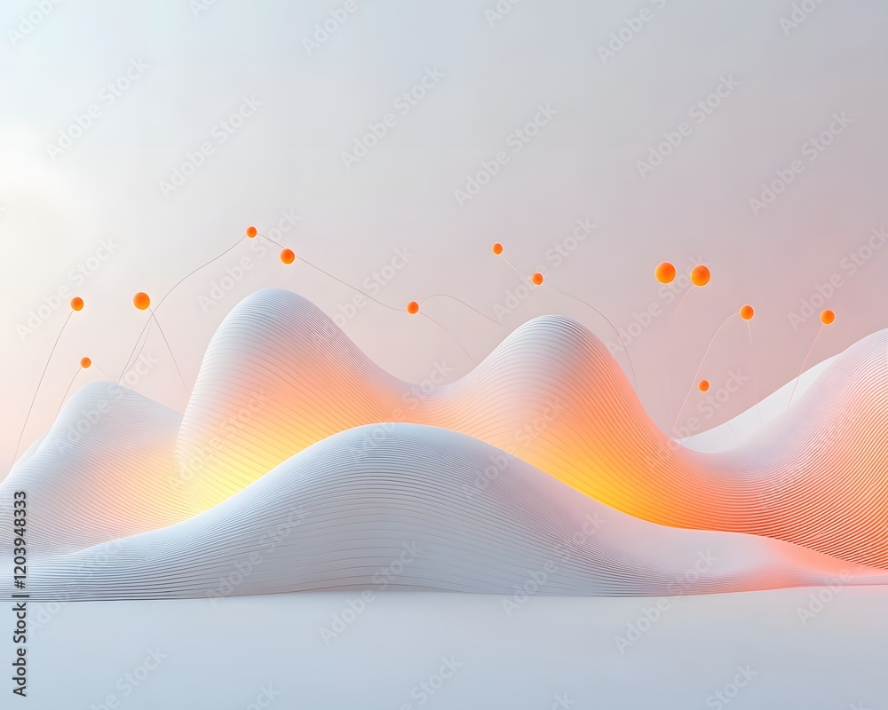 Poster Abstract design with flowing shapes and soft illumination creating a serene atmosphere for various projects.