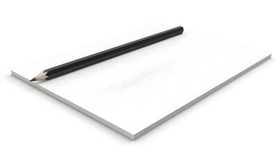 Black pencil on blank white paper.