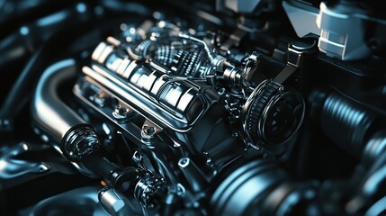 Fototapeta premium A turbocharged engine with advanced fuel-saving technology.