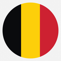 Fototapeta premium Round Belgium flag icon vector . Belgium flag circle. National flag of Belgium with original color.