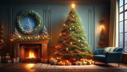 christmas tree in the night