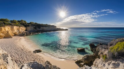 Secluded Cove Paradise: Turquoise Waters and Pristine Beach