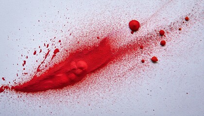 red powder on white background