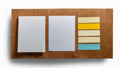 Fototapeta premium sticky notes on wooden table 