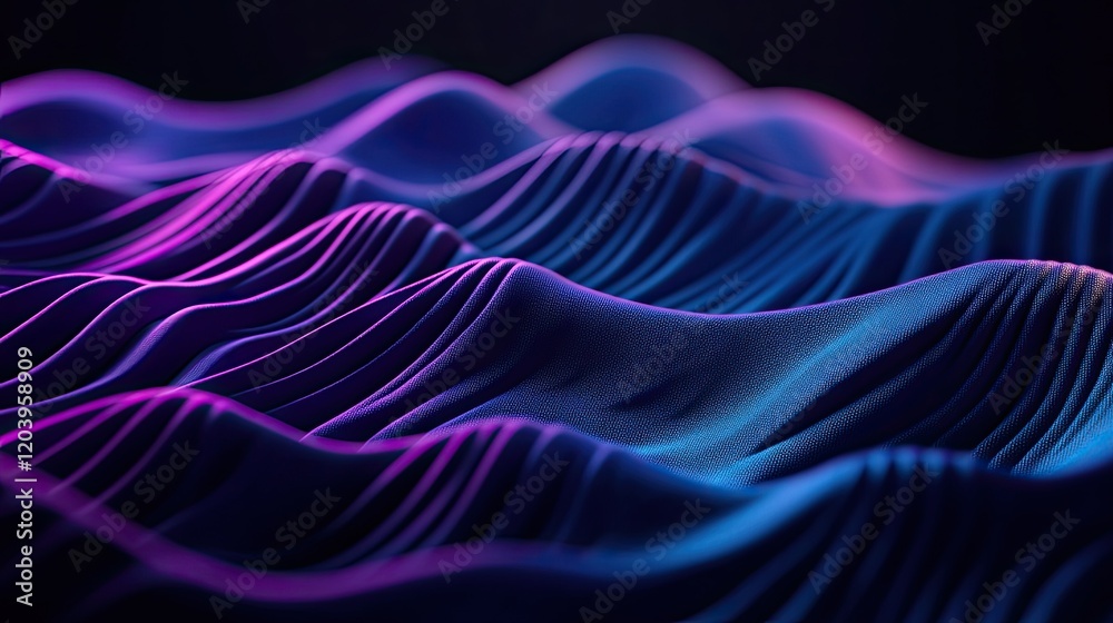 Poster a complex d surface with crisscrossing lines and geometric patterns, featuring an intricate design w