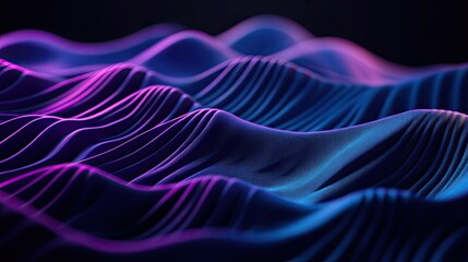 Obraz premium A complex D surface with crisscrossing lines and geometric patterns, featuring an intricate design with depth and texture in dark hues of blue and purple