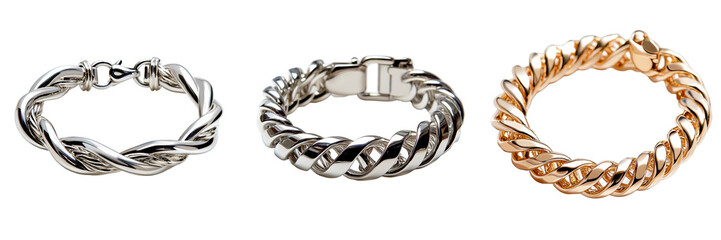 Obraz premium Elegant twisted bracelets in silver and gold tones