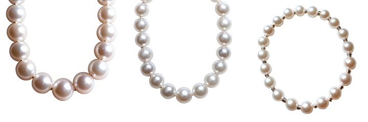 Elegant pearl necklaces in various styles and sizes