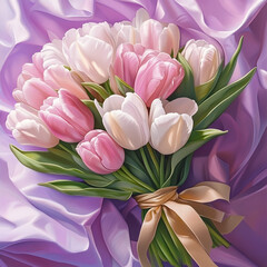 Fototapeta premium pink tulips in a vase 