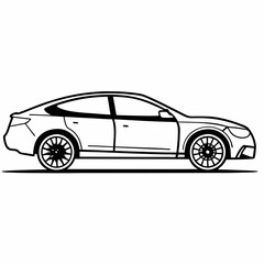 Obraz premium black Car icon on the white background.