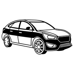 Obraz premium black Car icon on the white background.