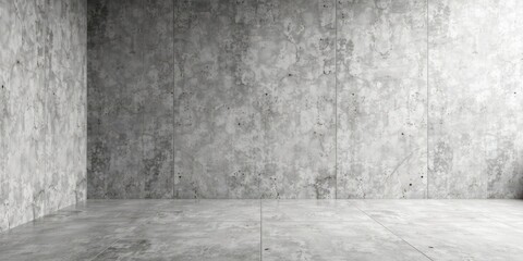 Empty Room with Concrete Walls and Floor Suitable for Interior Design Mockups