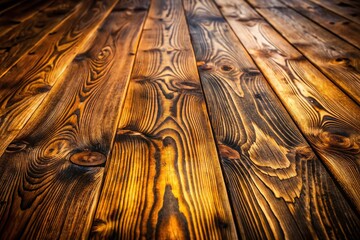 Rustic Dark Brown Wooden Floor - Authentic Texture Stock Photo