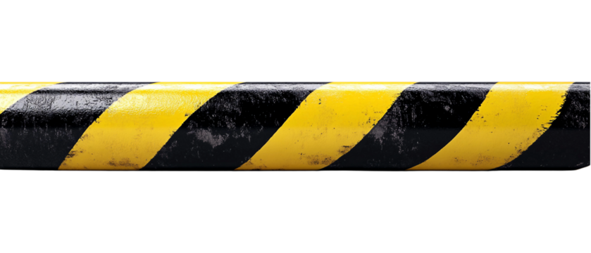 A horizontal black and yellow caution tape designed to command attention. Suitable for marketing or business purposes. Panoramic banner with place for text
