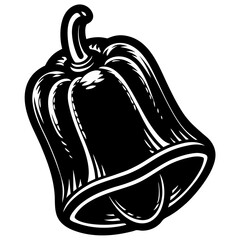 Bell Pepper Silhouette Vector Illustration for Creative Designs