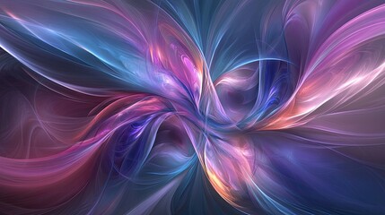 A D surface with abstract, curved lines and soft gradients in pink, purple, and blue, creating a dreamy and whimsical texture