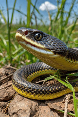 Obraz premium snake in the grass