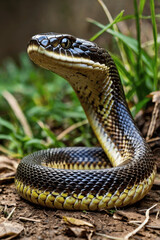 Obraz premium snake in the grass