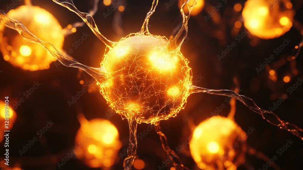 Poster dynamic spheres in a neural network, glowing and connected, symbolizing cryptocurrency and artificia