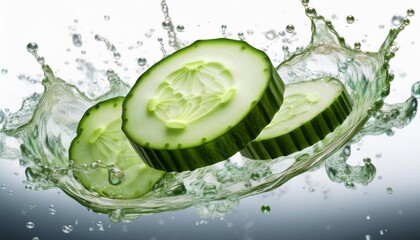 fresh cucumber in water