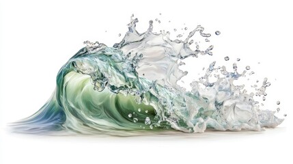 Abstract Green and White Ocean Wave Splash Water Texture Nature Photography