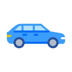 blue Car icon on the white background.