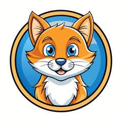 Simple cat logo design clipart