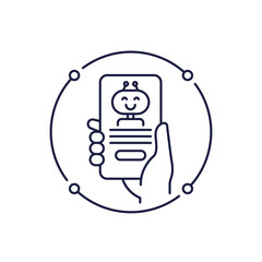 AI chat bot in a phone line icon