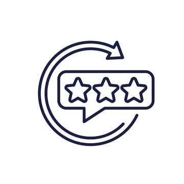 feedback loop icon on white, line vector