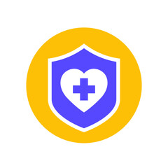 Obraz premium life insurance icon with a shield, flat vector design