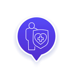 life insurance line icon, vector