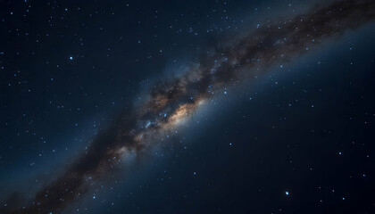 Fototapeta premium Majestic Milky Way galaxy stretching across a dark night sky, filled with countless stars and cosmic dust. A breathtaking view of the universe's grandeur.